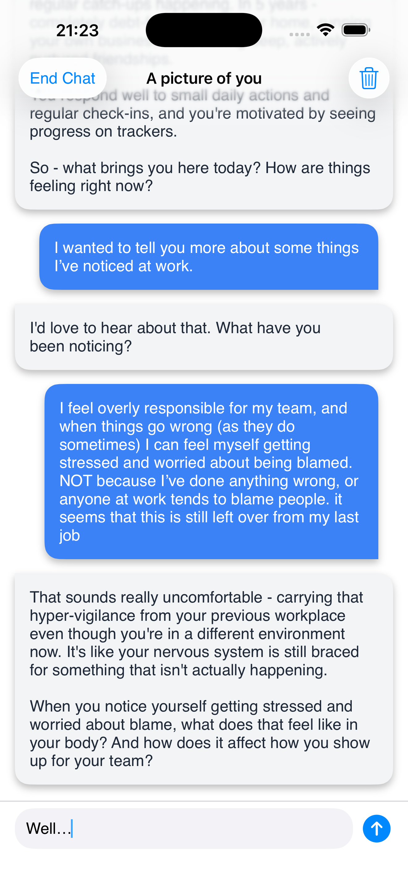 AI coaching conversation